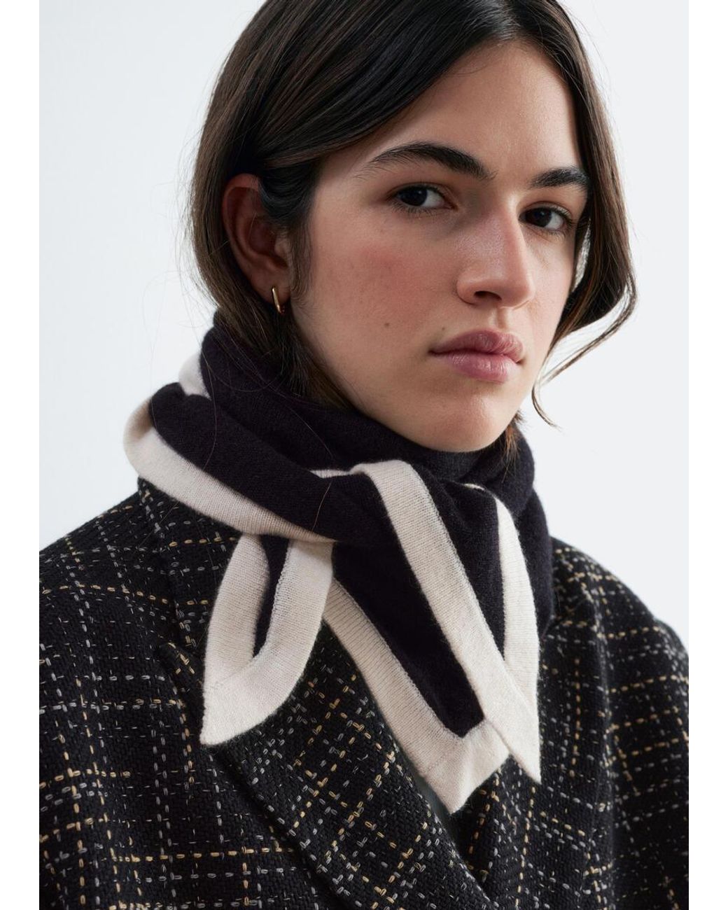 & Other Stories Black Silk-Cashmere Triangle Scarf