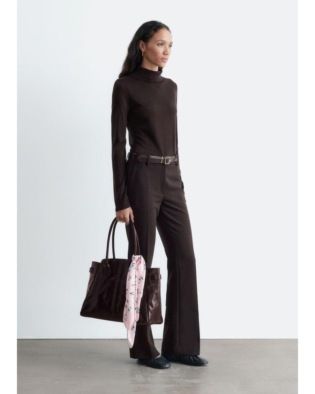 & Other Stories White Flared Press-Crease Trousers