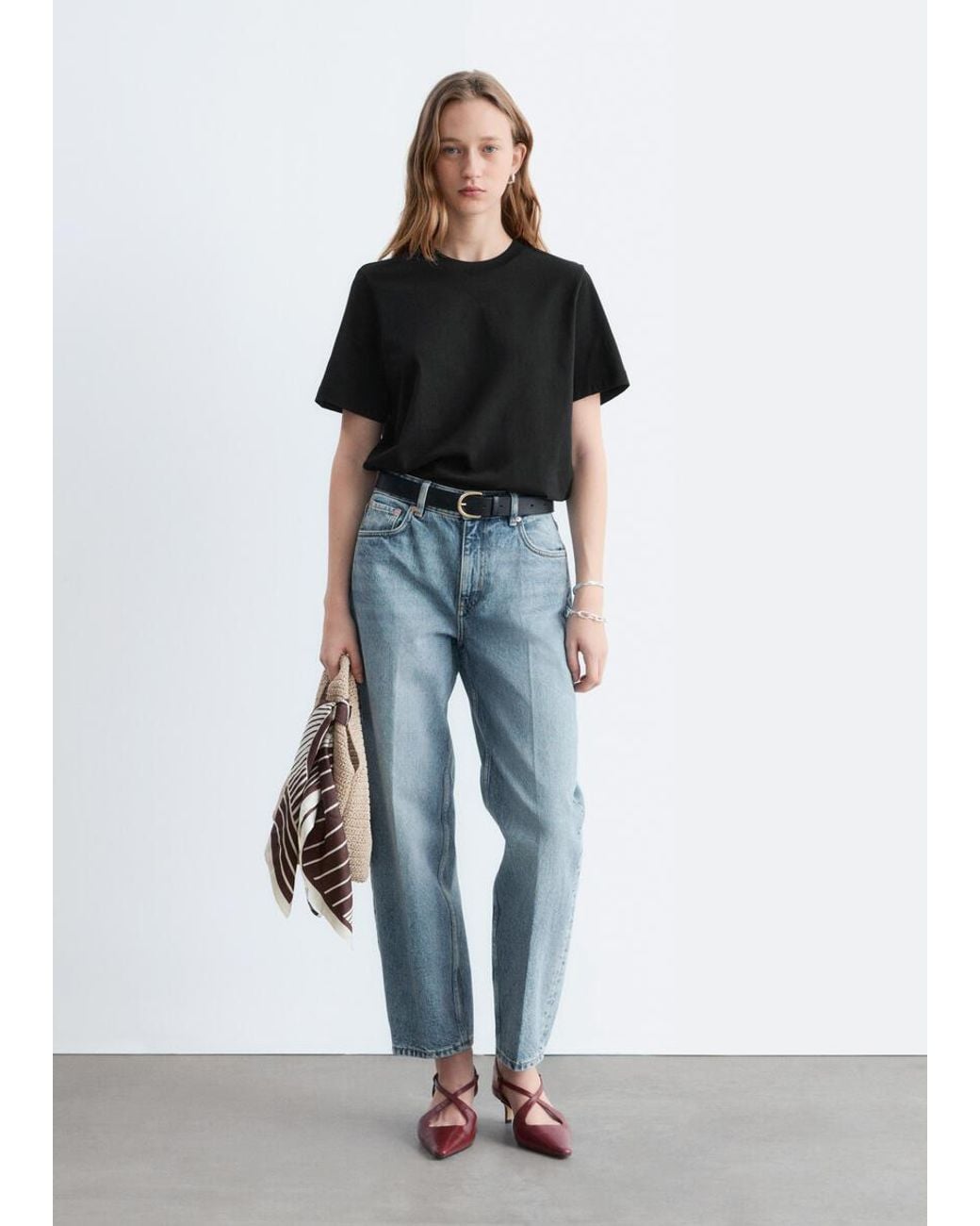 & Other Stories Black Relaxed Crewneck T-shirt