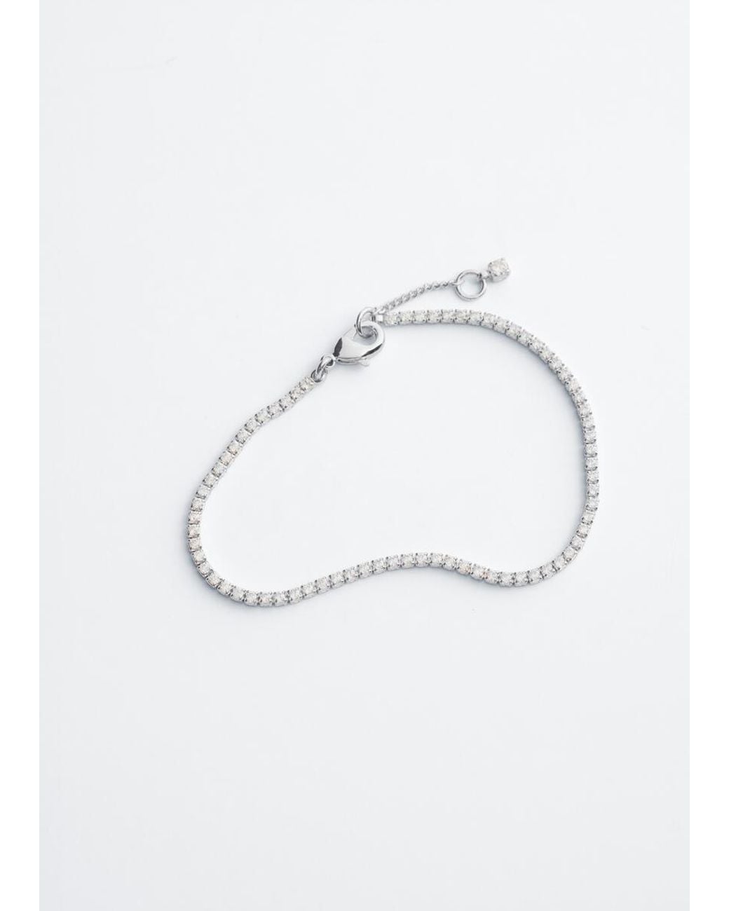 & Other Stories White Rhinestone Chain Bracelet