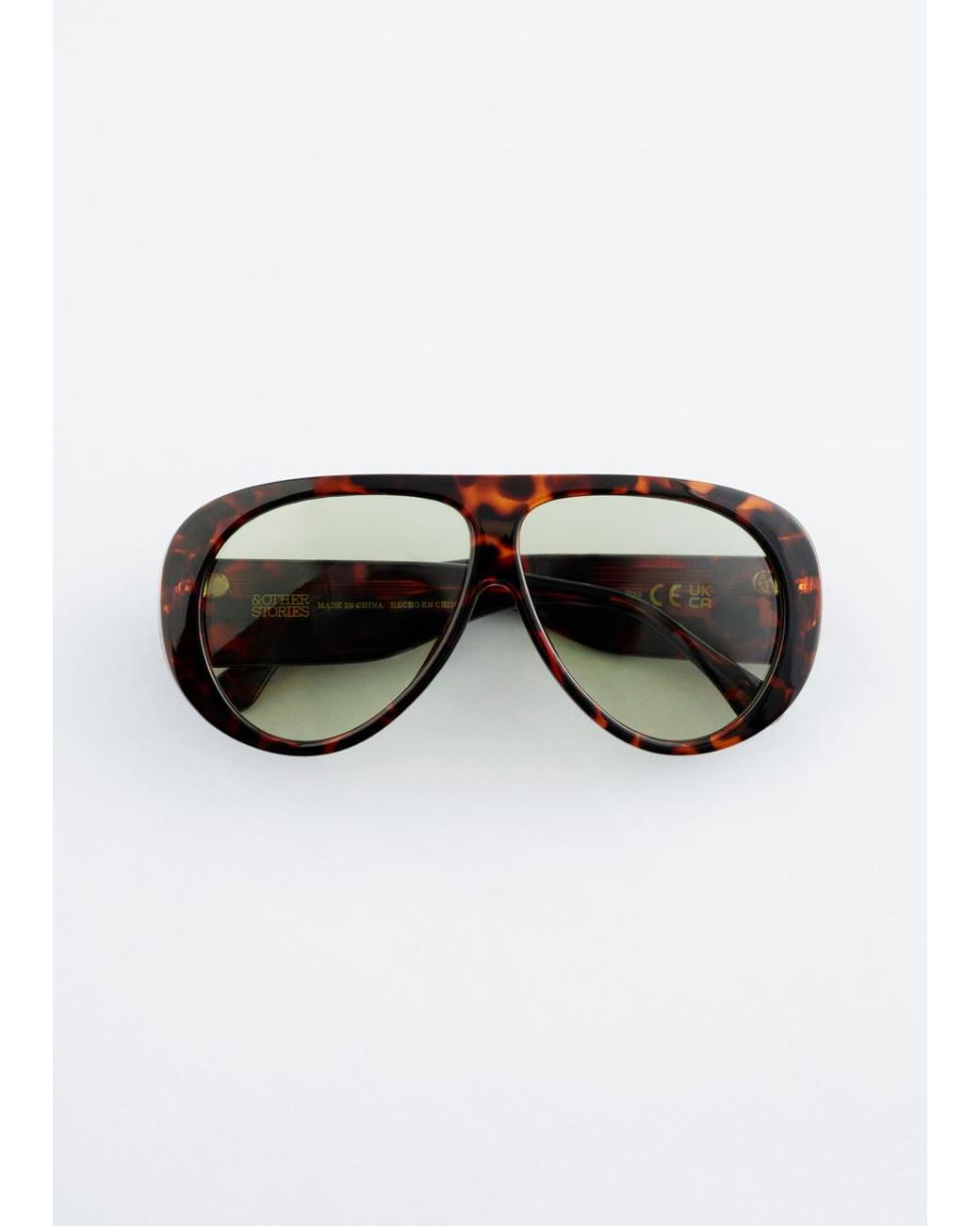 & Other Stories Black Oversized Aviator Sunglasses