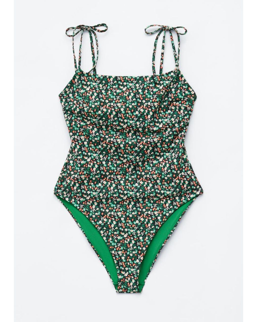 & Other Stories Green Tie-Strap Swimsuit