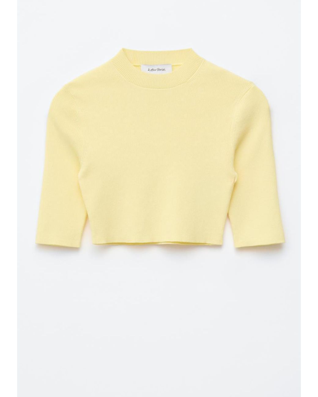 & Other Stories Yellow Slim-Fit Cropped T-Shirt