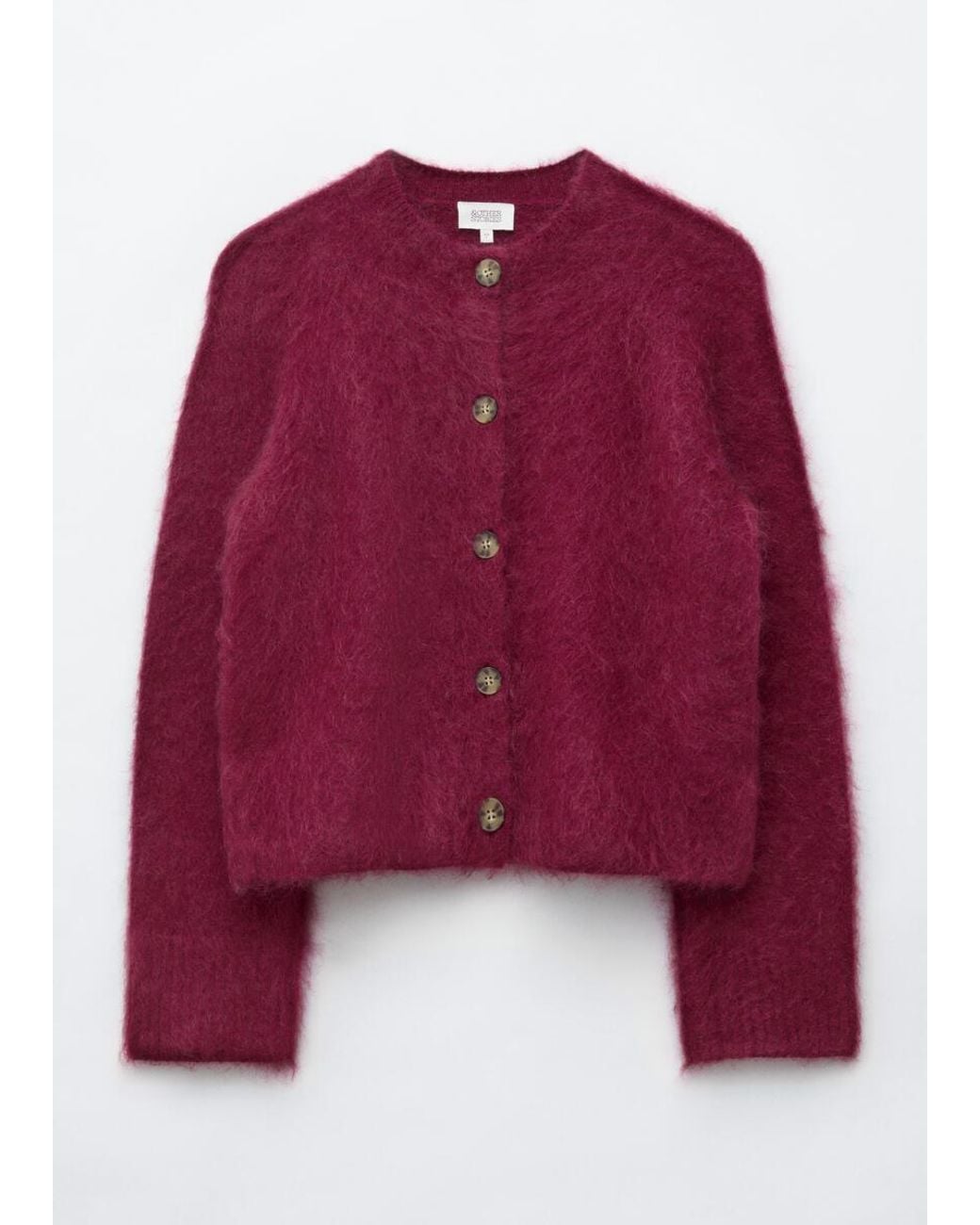 & Other Stories Red Mohair Blend Cardigan