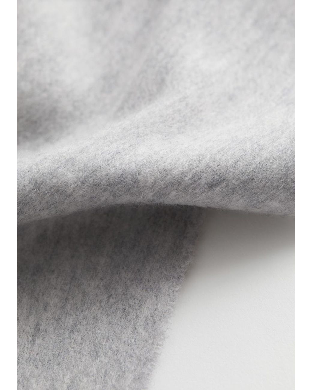 & Other Stories Gray Fringed Wool Blanket Scarf