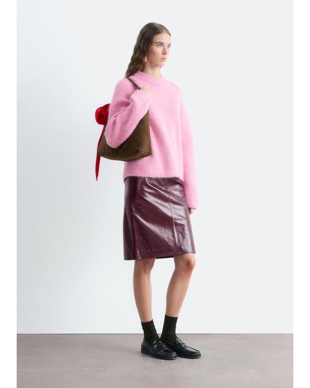 & Other Stories Pink Mohair-Blend Jumper