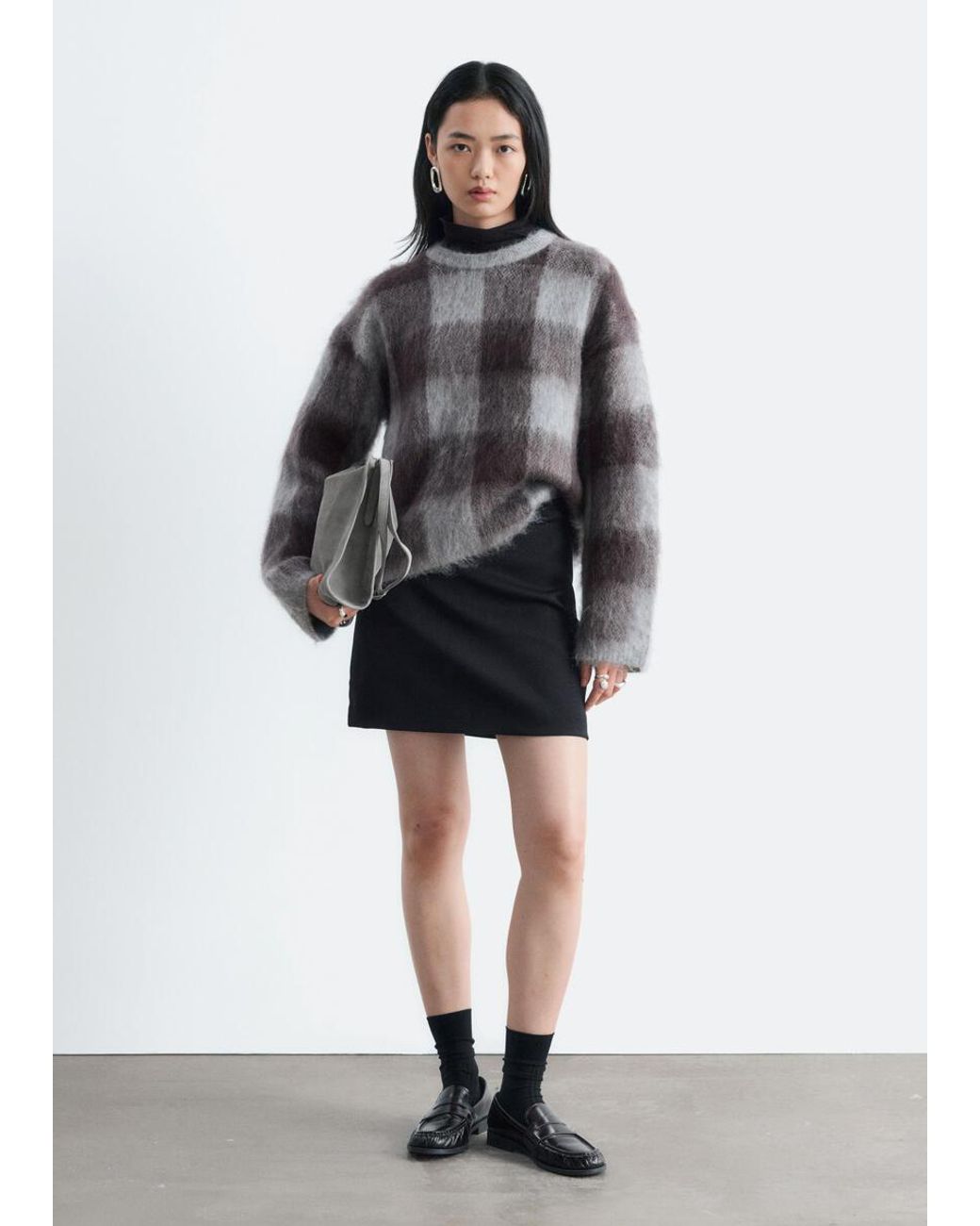 & Other Stories Gray Mohair Blend Jumper
