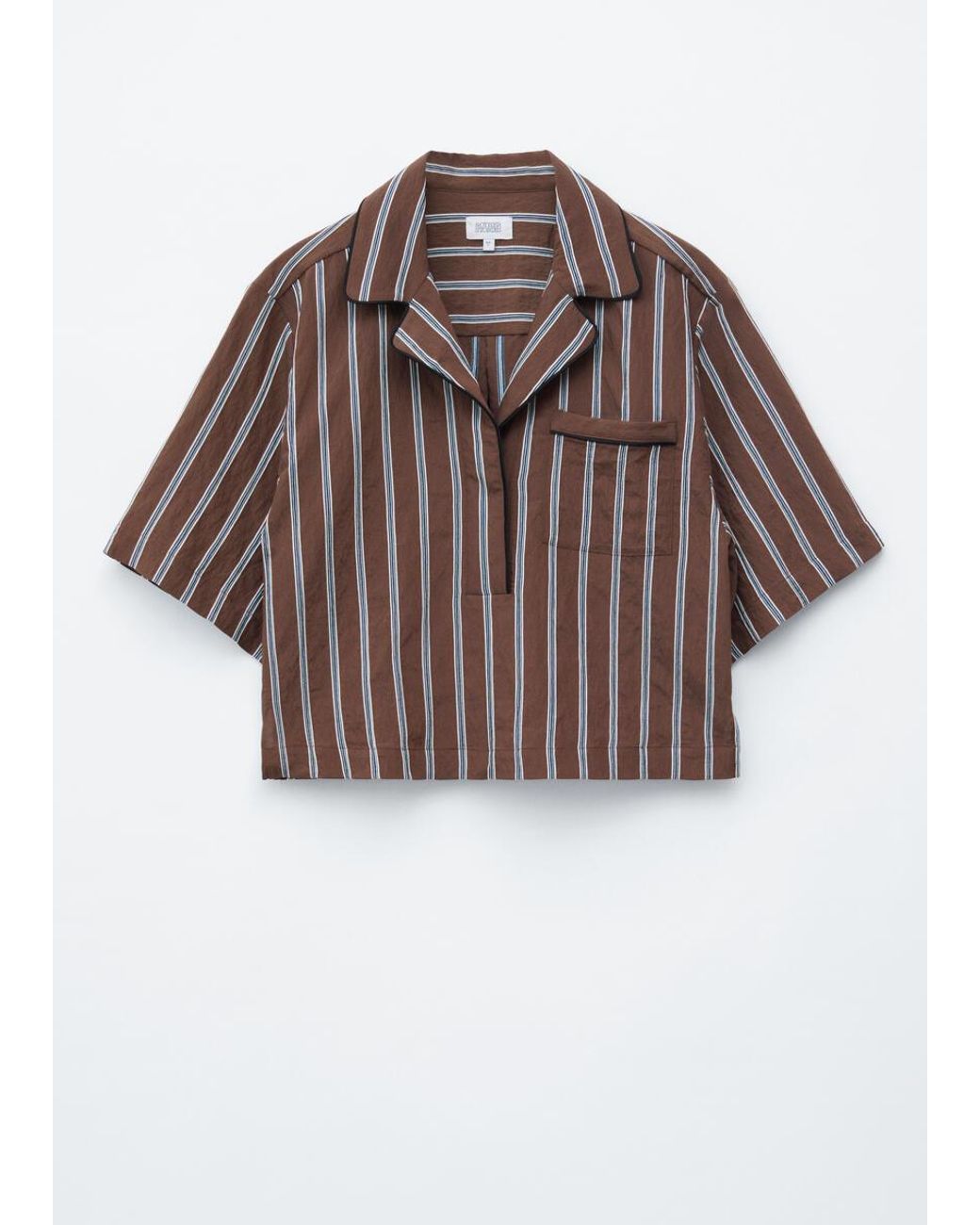 & Other Stories Brown Striped Resort Shirt