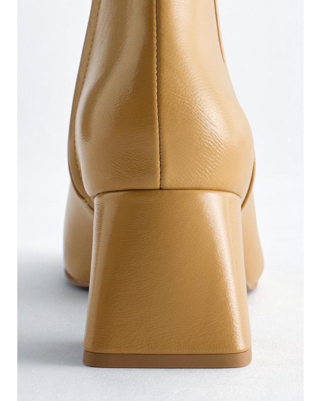 & Other Stories White Leather Ankle Boots