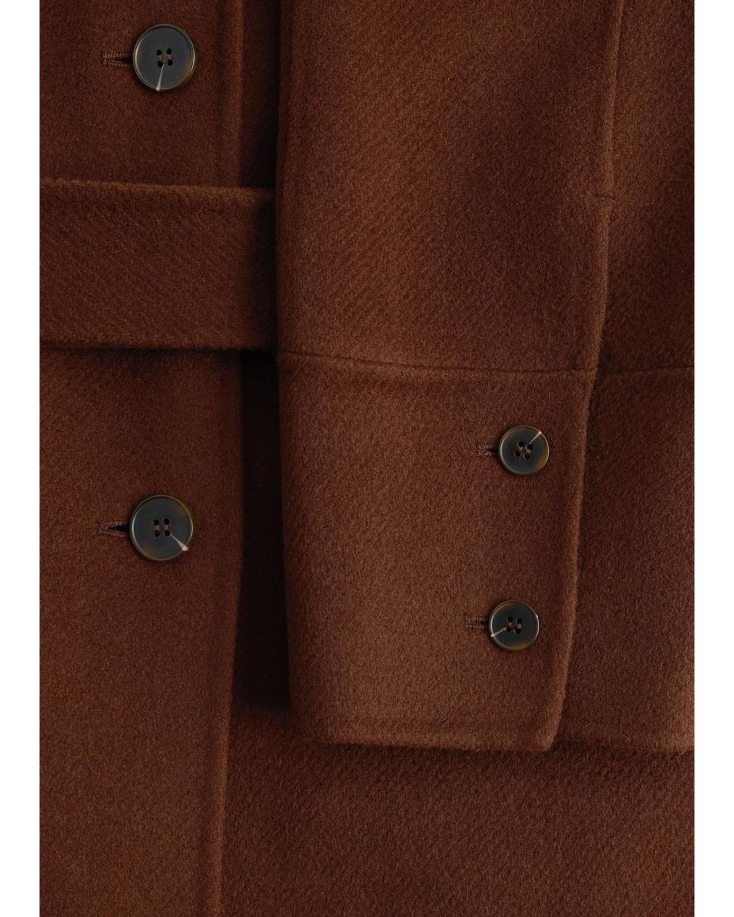 & Other Stories Brown Tie-Belt Wool Car Coat