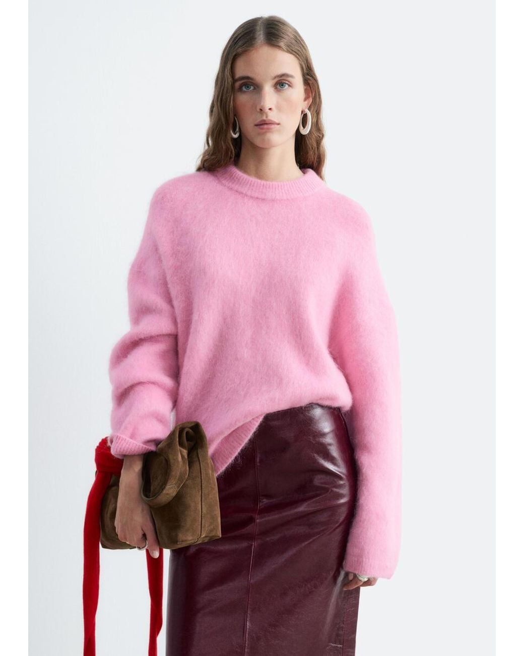 & Other Stories Pink Mohair-Blend Jumper