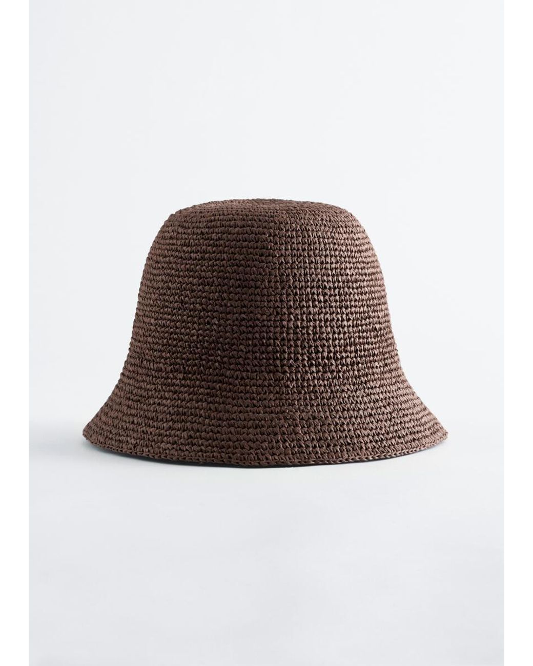 & Other Stories Brown Woven Straw Bucket Hat
