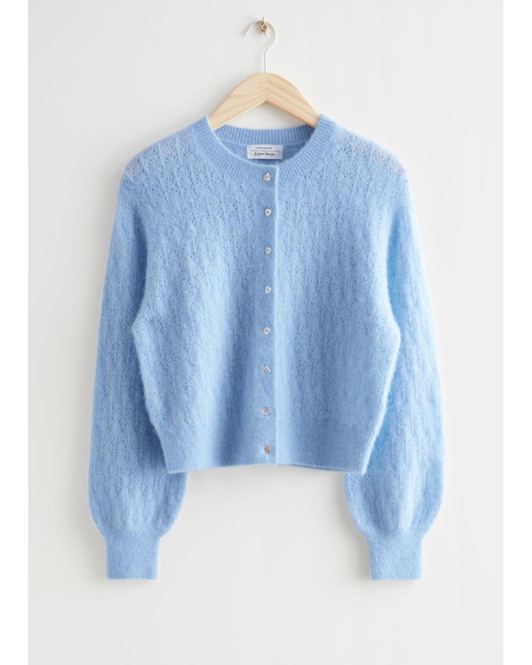 u0026 Other Stories Heart Button Knit Cardigan in Blue | Lyst