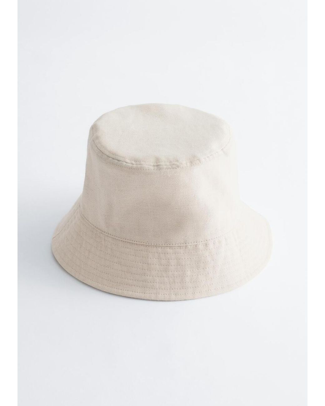 & Other Stories White Cotton-Linen Bucket Hat