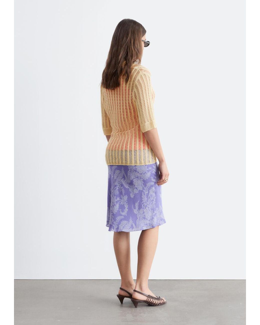& Other Stories Purple Knee-Length Slip Skirt