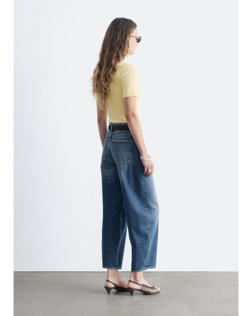 & Other Stories Blue Ribbed T-Shirt