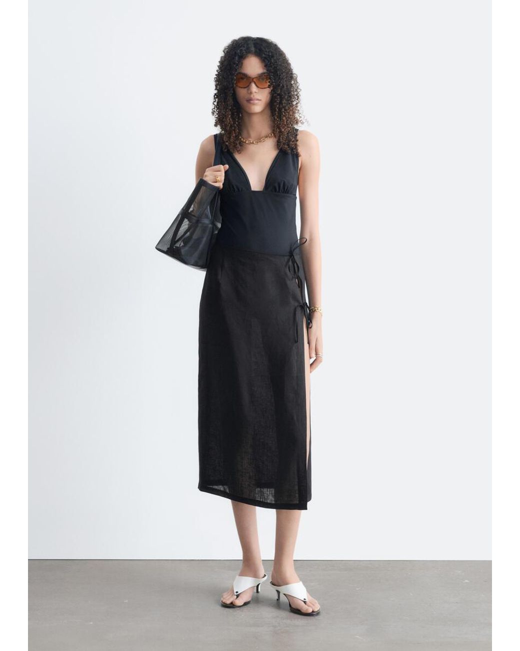 & Other Stories White Tie-Band Linen Sarong