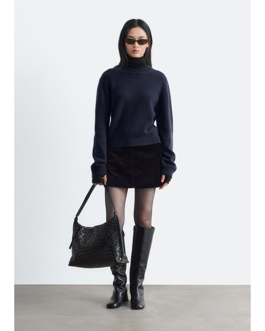 & Other Stories Blue Cashmere-Blend Jumper