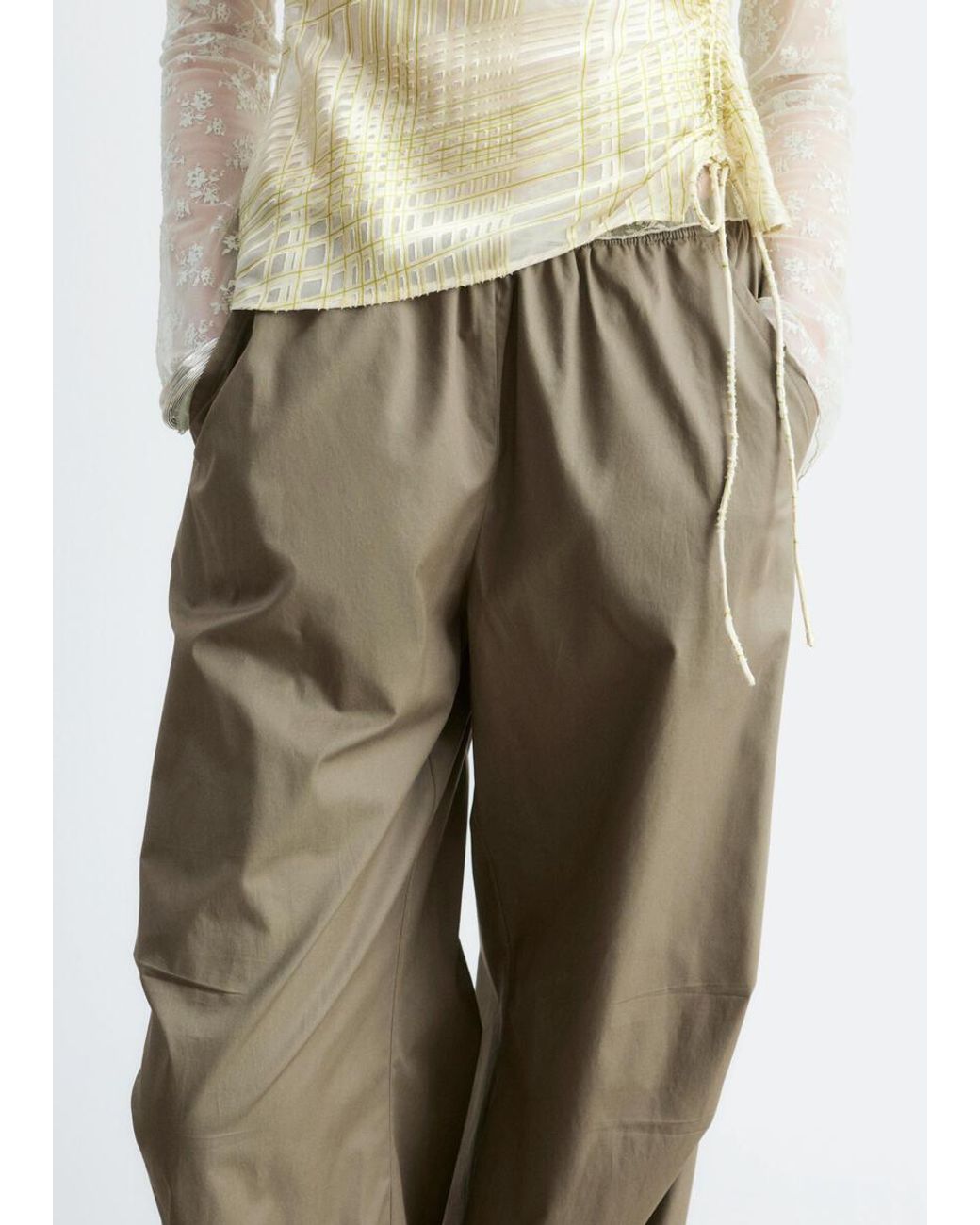 & Other Stories Green Parachute Trousers