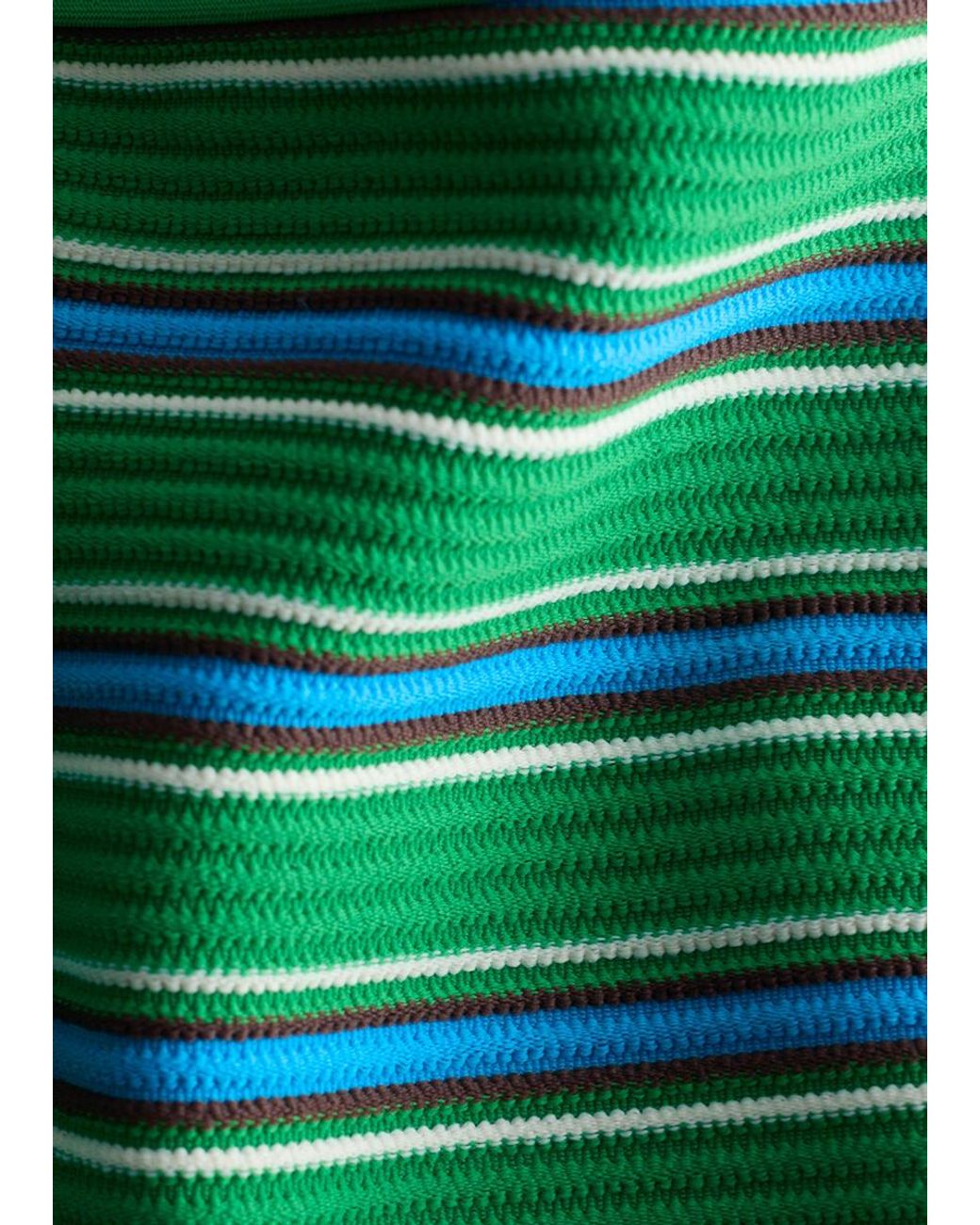 & Other Stories Green Striped Bikini Top