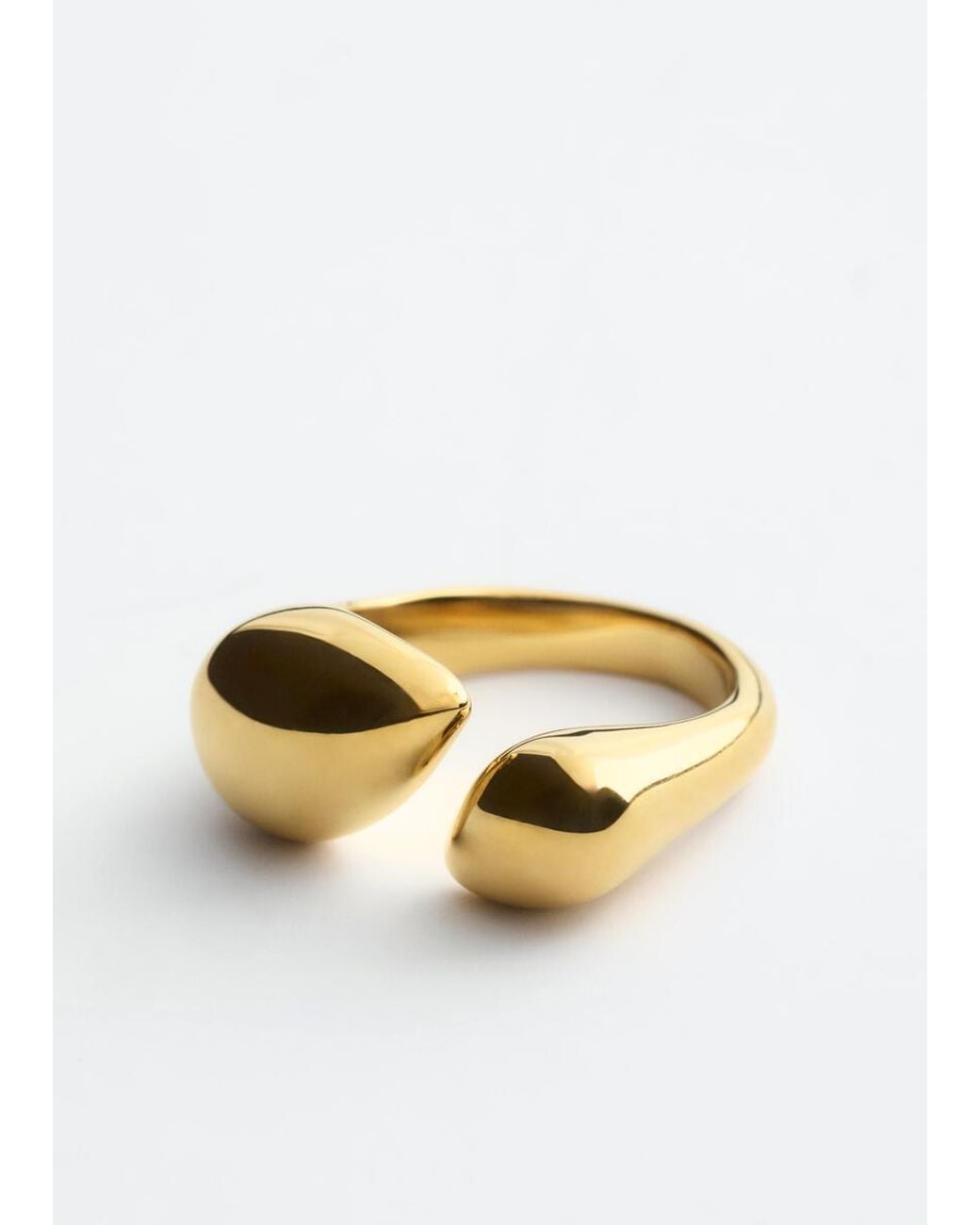 & Other Stories White Sculptural Brass Ring
