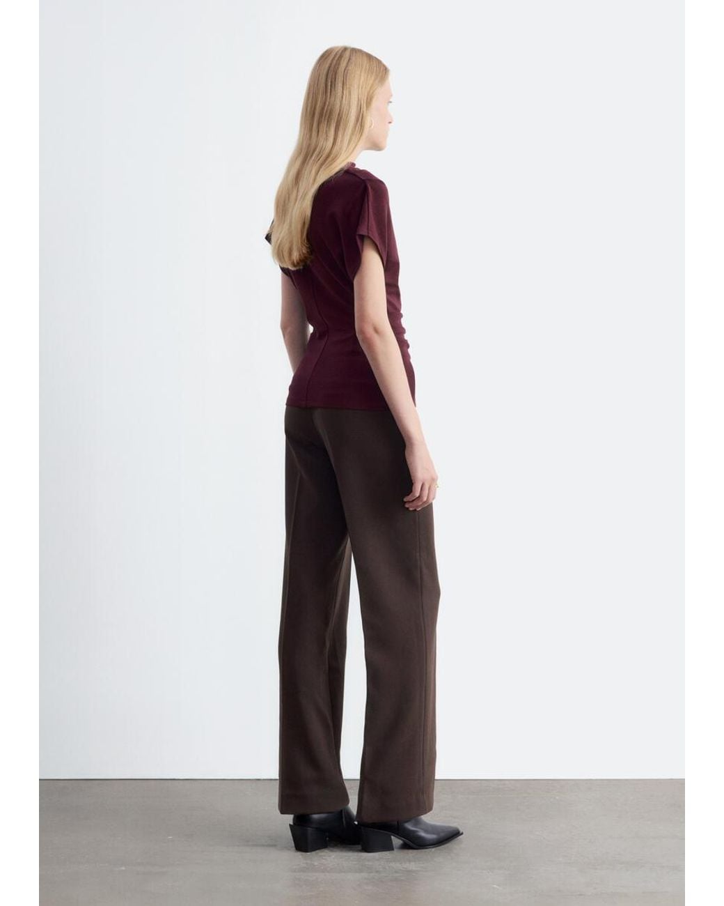 & Other Stories Brown Straight Press-Crease Trousers