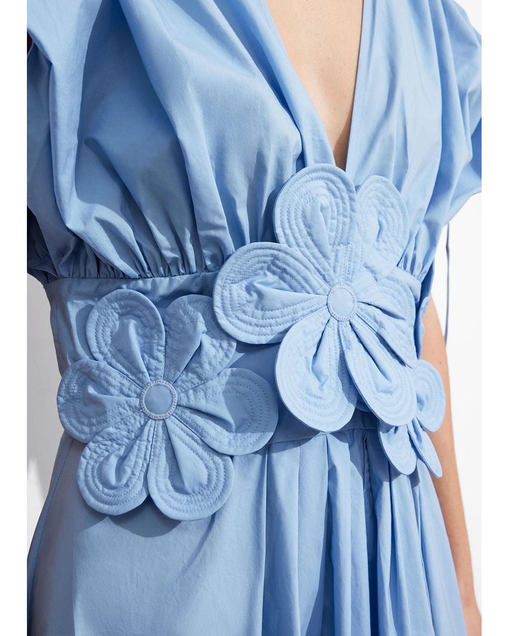 & other stories floral appliqu midi dress & Other Stories Floral Appliqu Midi Dress in Blue