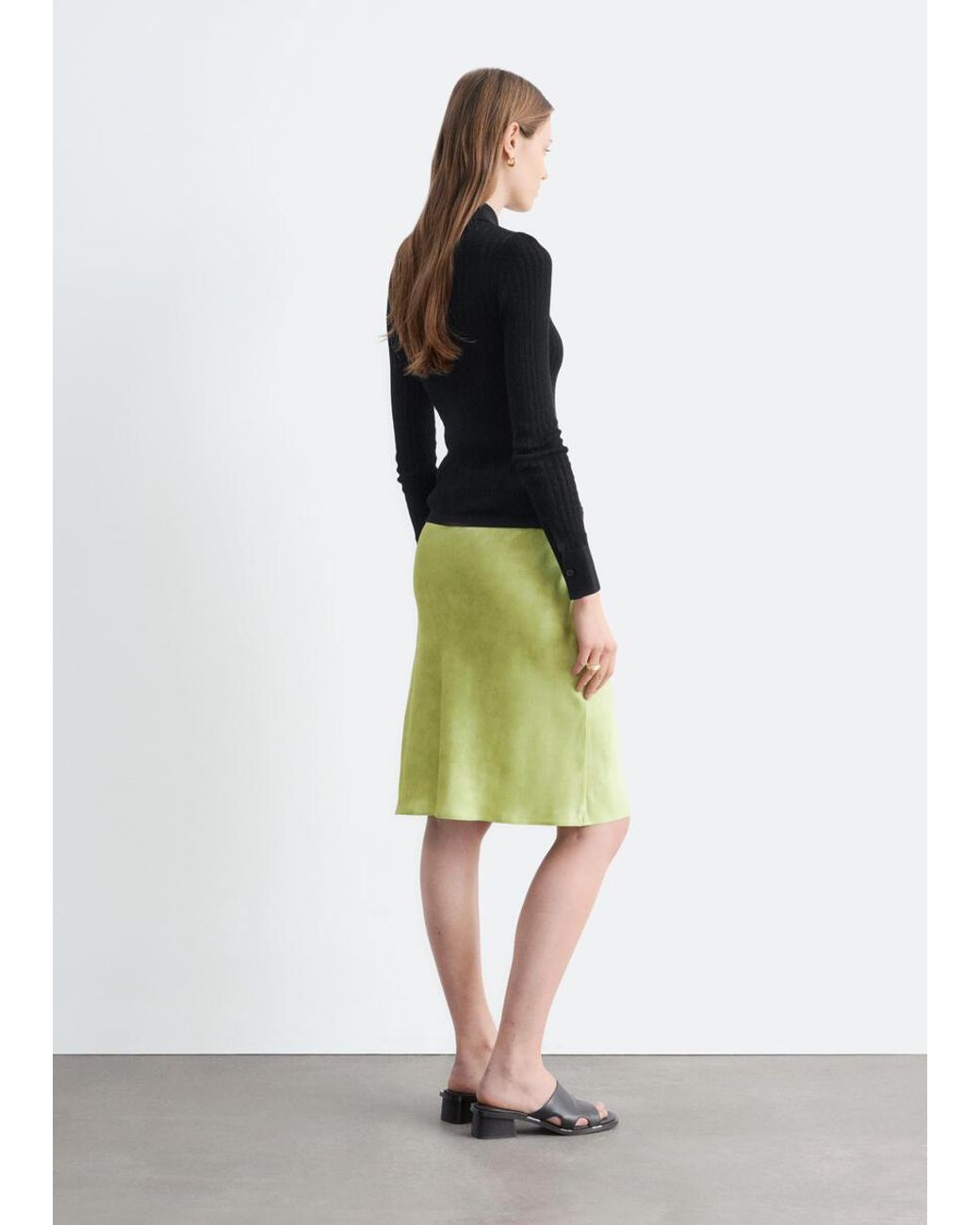 & Other Stories Black Pointelle Rib Polo Shirt