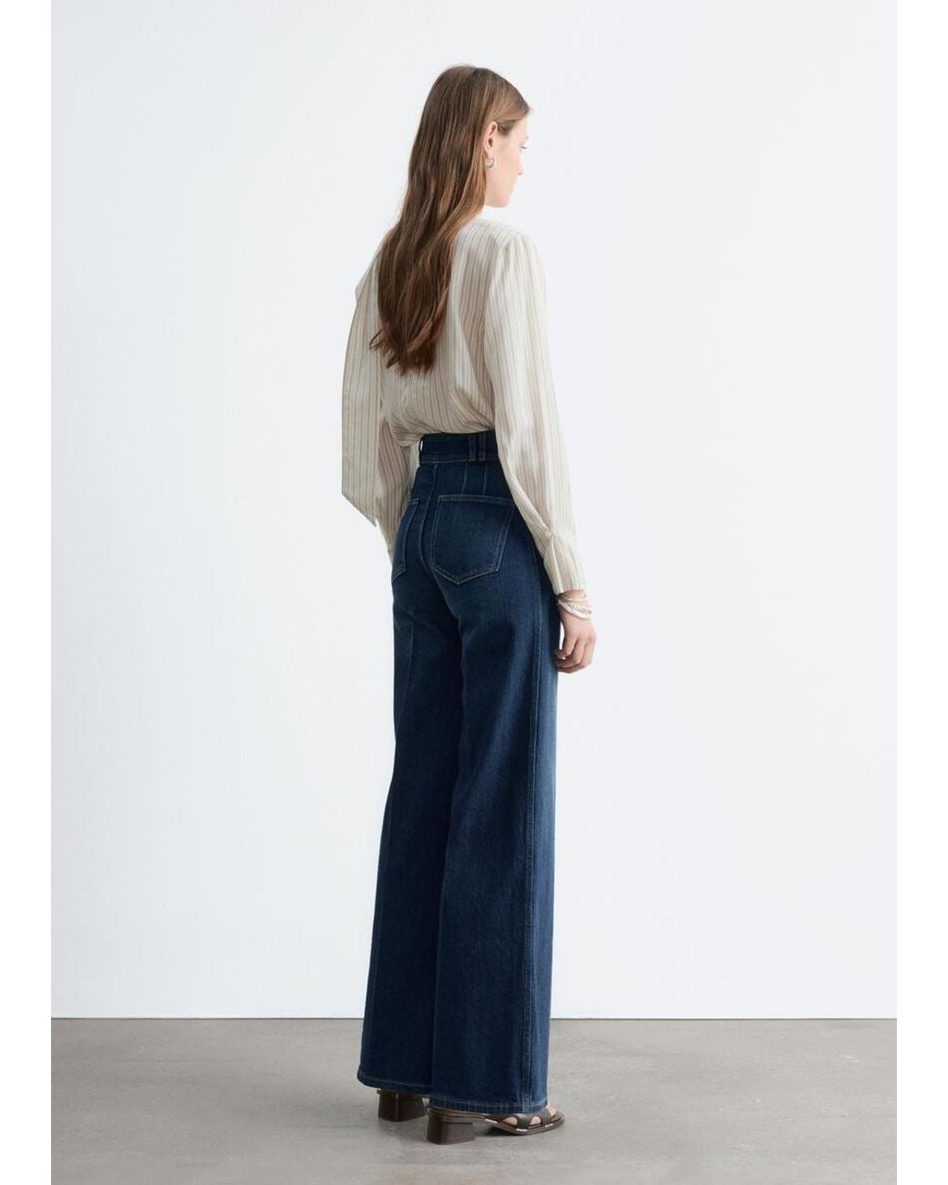 & Other Stories Blue Press-Crease Flared Jeans