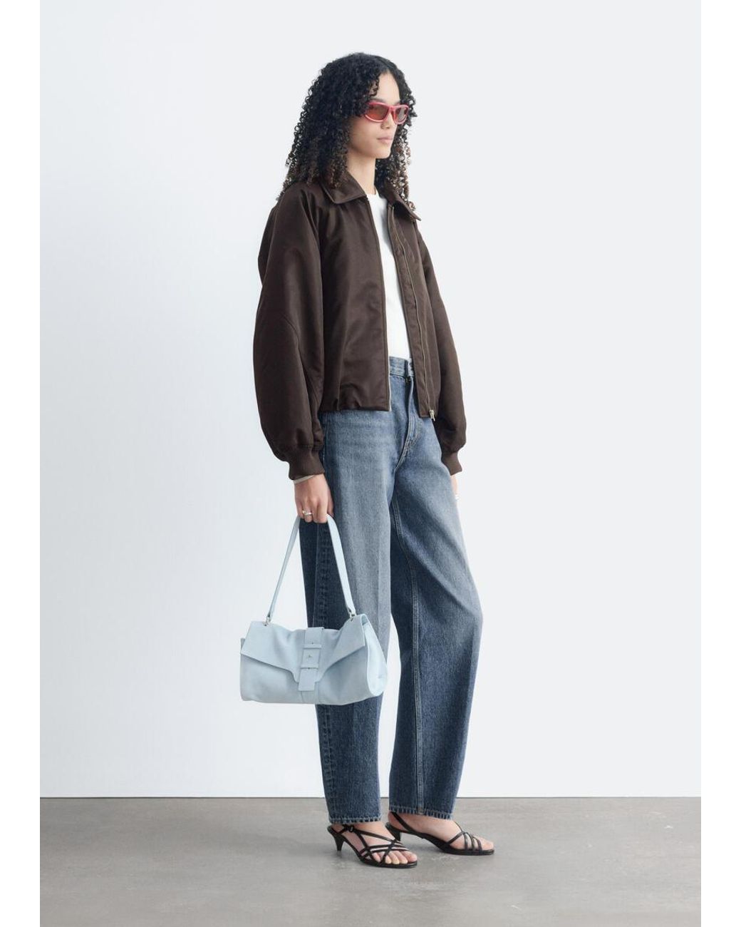& Other Stories White Collared Bomber Jacket