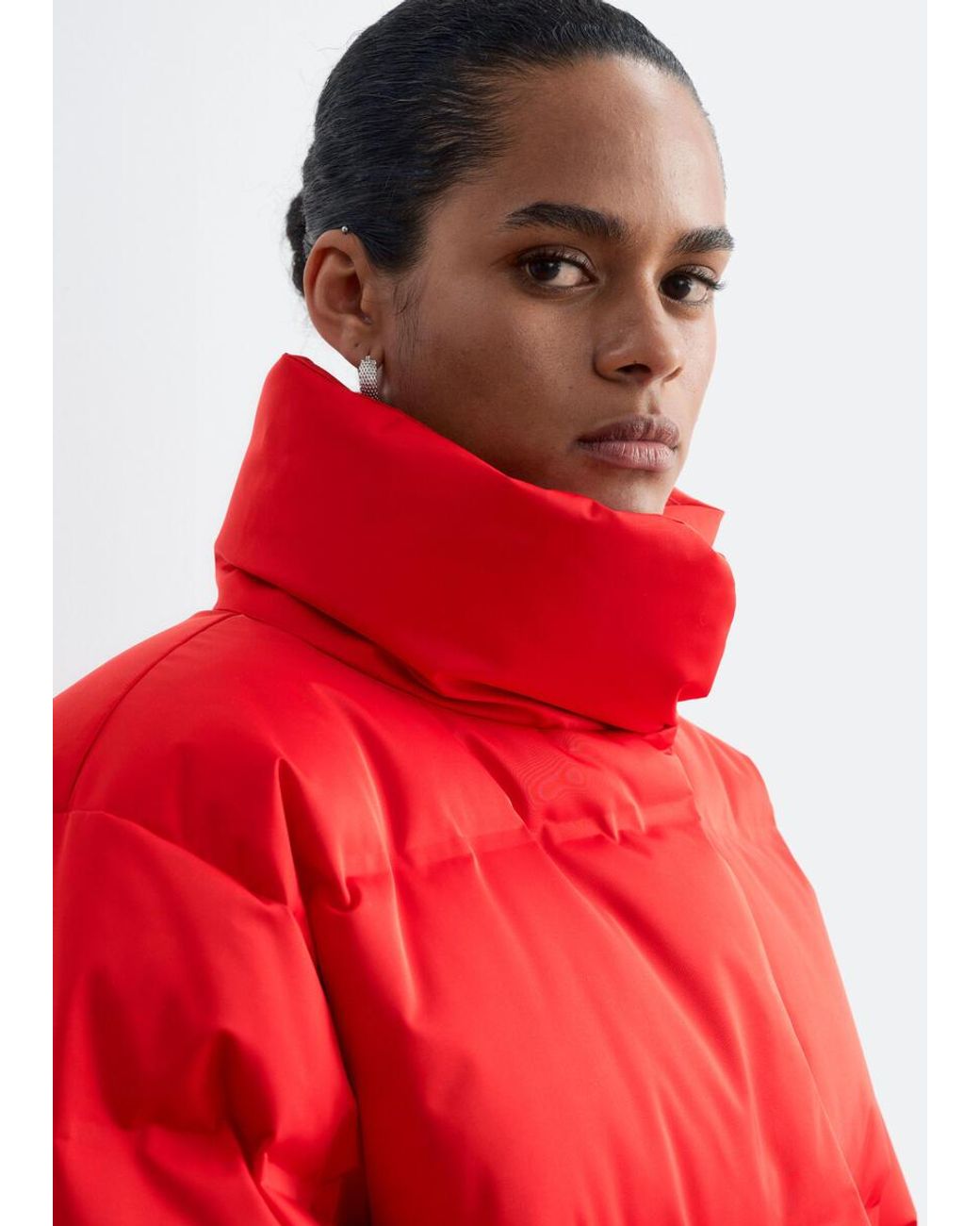 & Other Stories Red Down Puffer Jacket