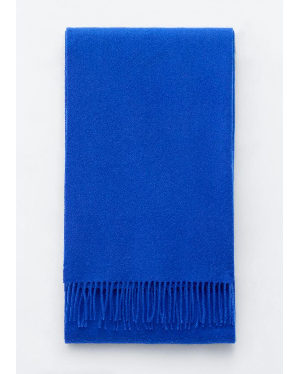 & Other Stories Blue Fringed Wool Blanket Scarf