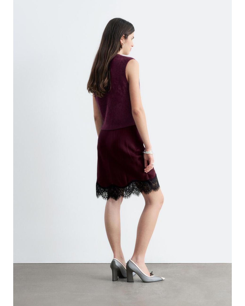 & Other Stories Purple Brushed Cashmere Vest