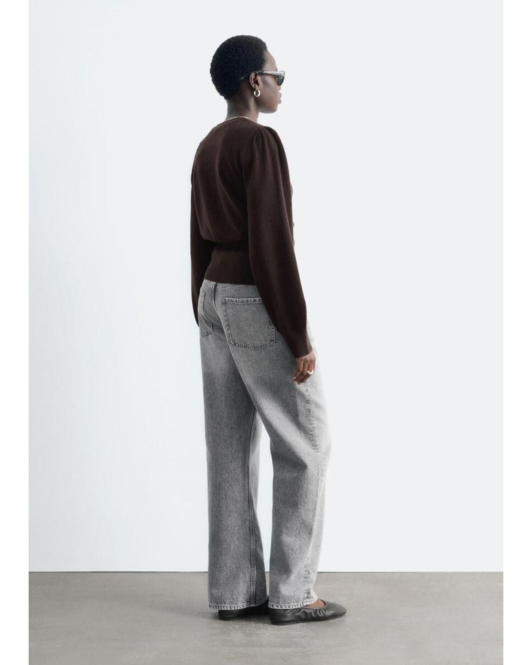 & Other Stories Brown Wool Wrap Cardigan