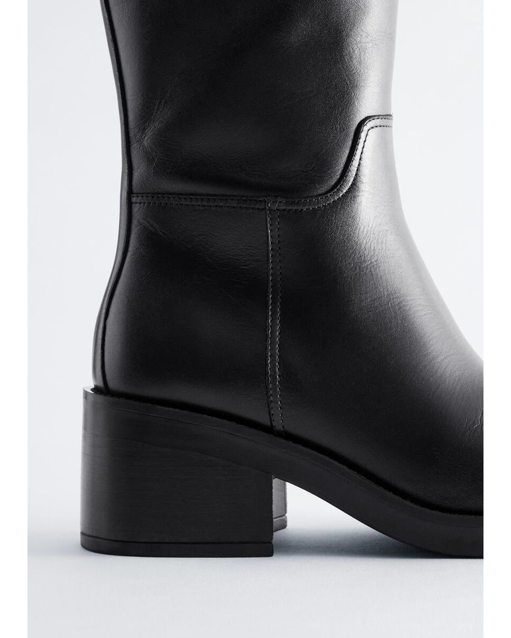 & Other Stories Black Knee-High Leather Boots