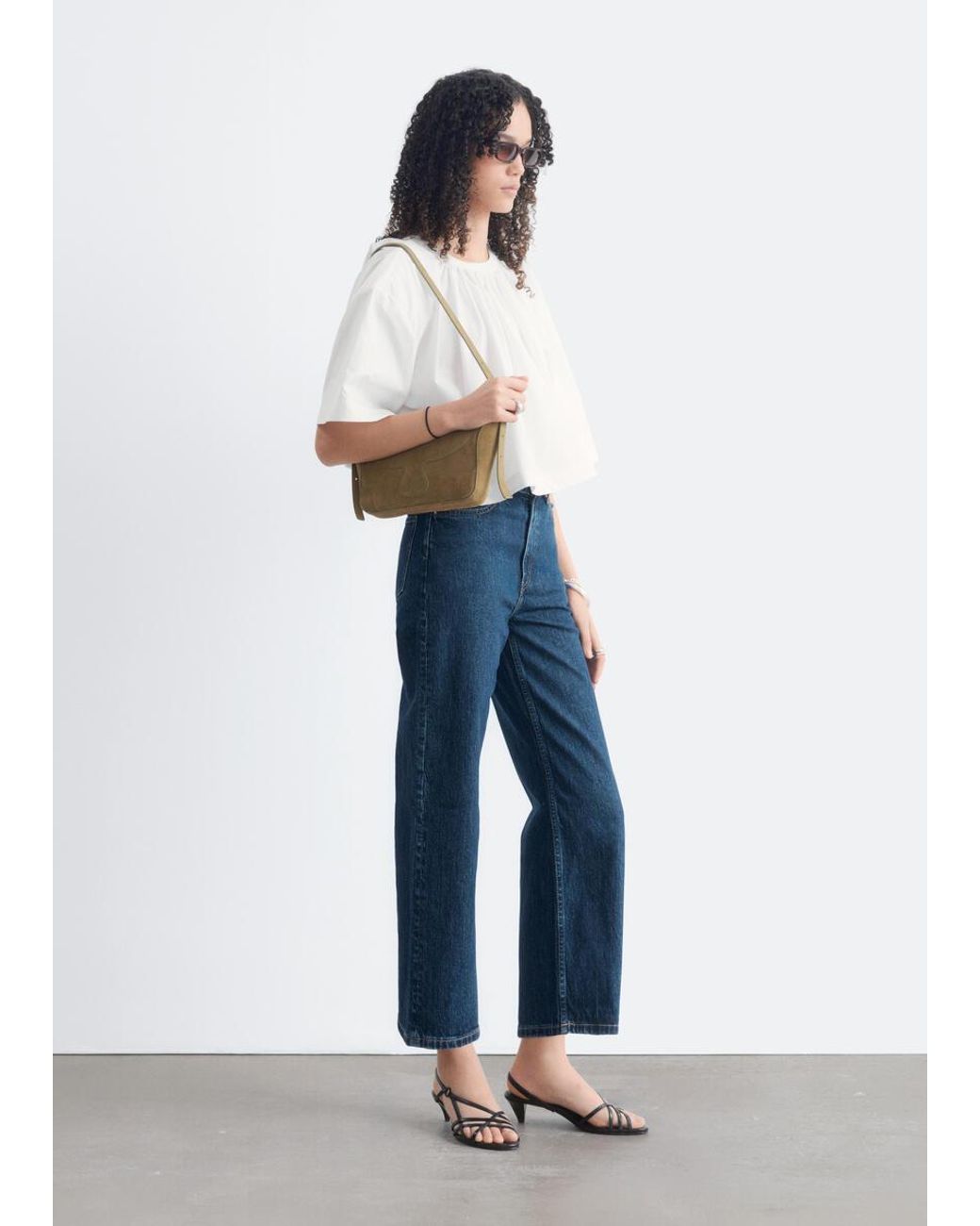 & Other Stories Blue Cropped Wide-Leg Jeans
