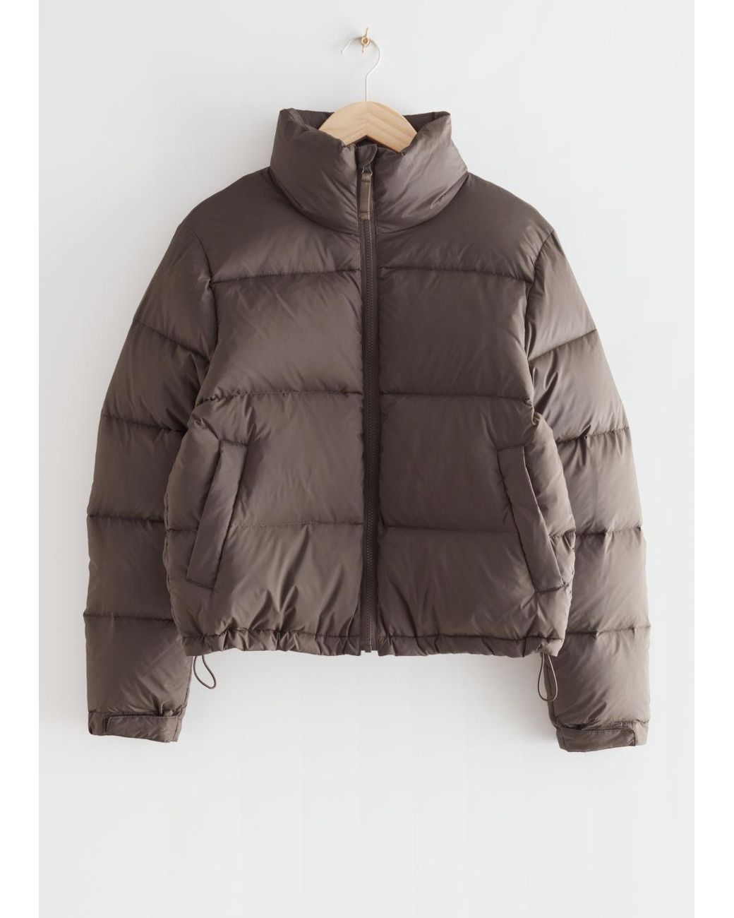& Other Stories Boxy Puffer Jacket in Brown | Lyst