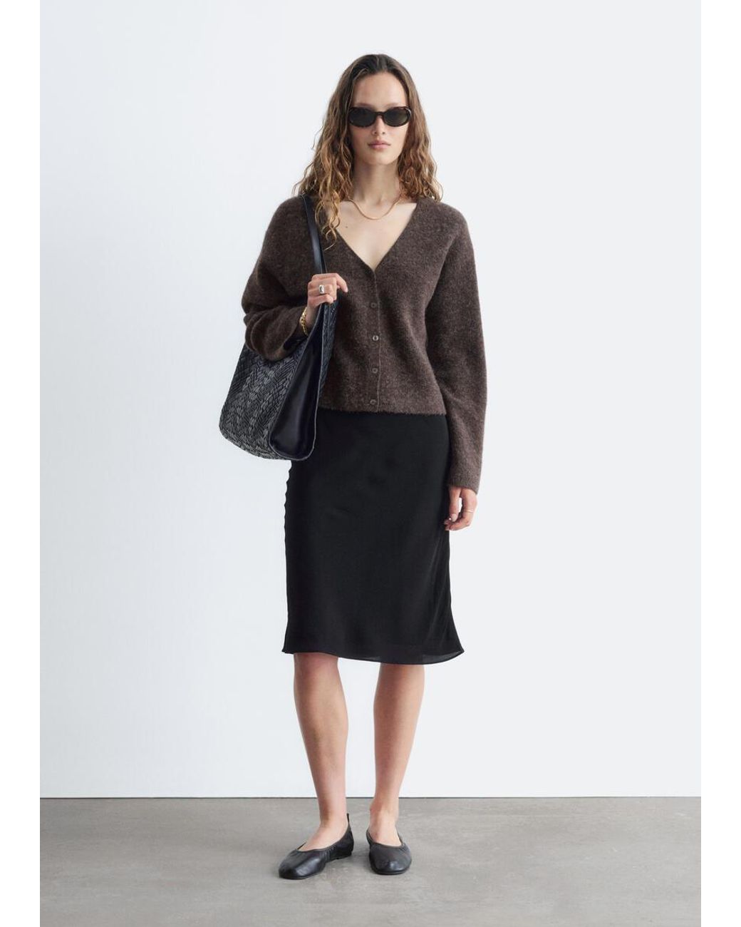 & Other Stories Black Alpaca-Blend Cardigan