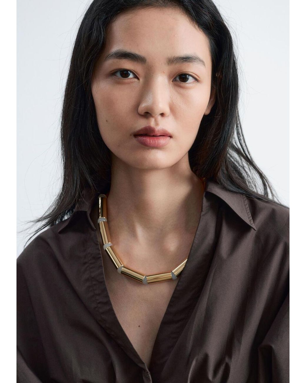 & Other Stories Black Fitted-Waist Shirt