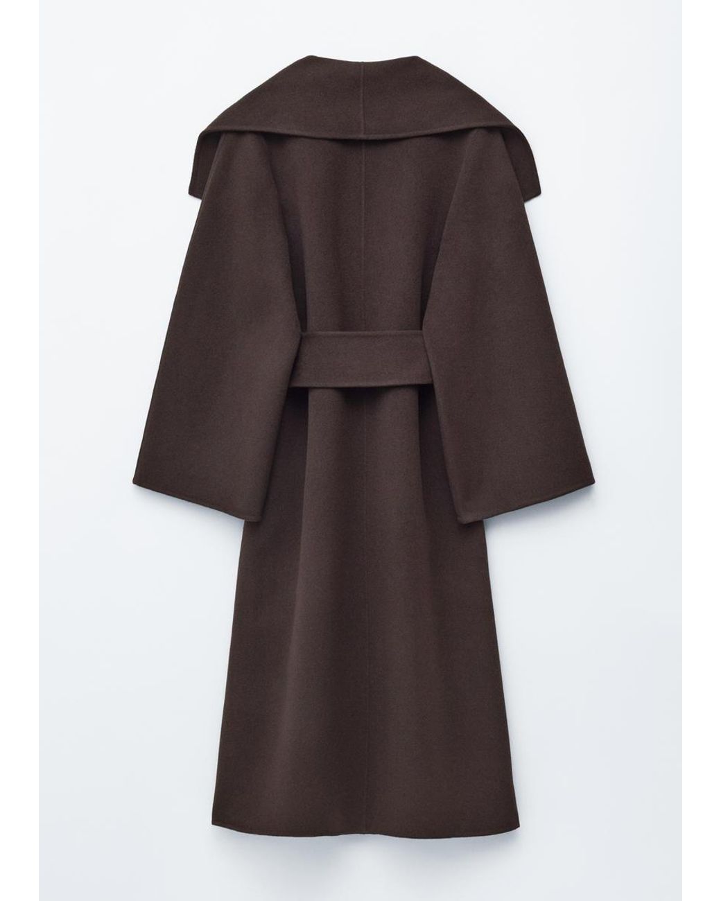 & Other Stories Brown Shawl-Collar Wool Maxi Coat