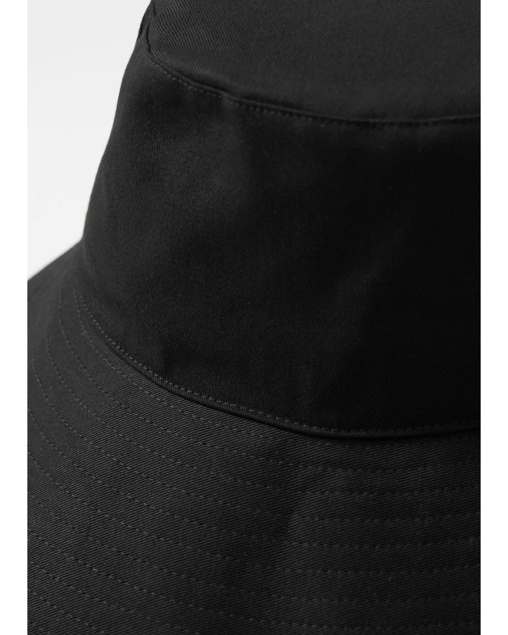 & Other Stories Black Wide-Brim Cotton Sun Hat