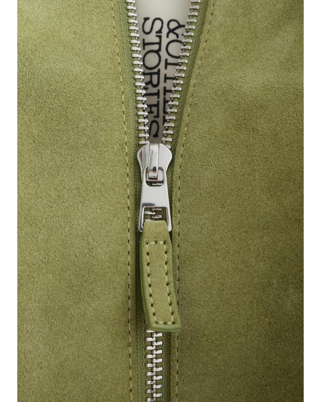 & Other Stories Green Split-Suede Tote
