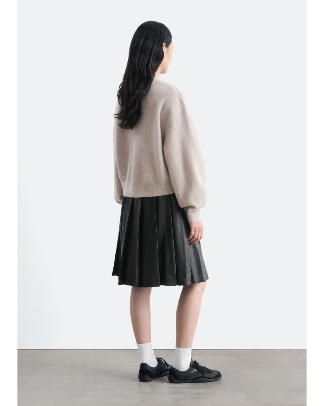 & Other Stories Gray Boiled Merino Cardigan