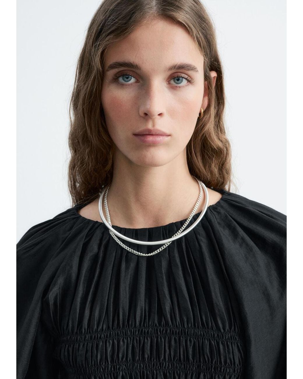 & Other Stories Blue Smock Blouse
