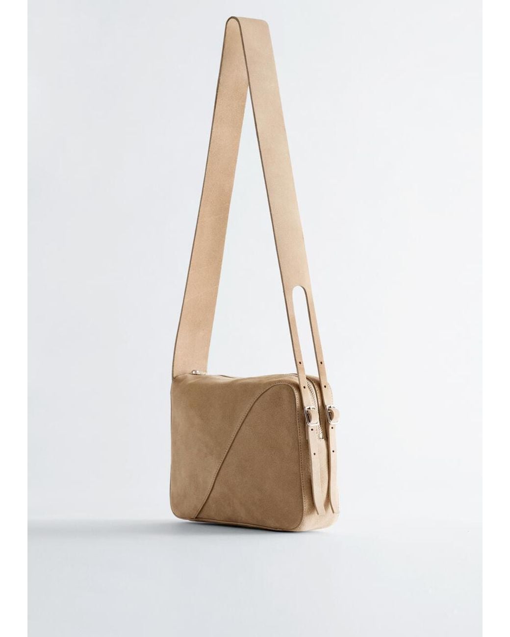 & Other Stories White Split Suede Shoulder Bag