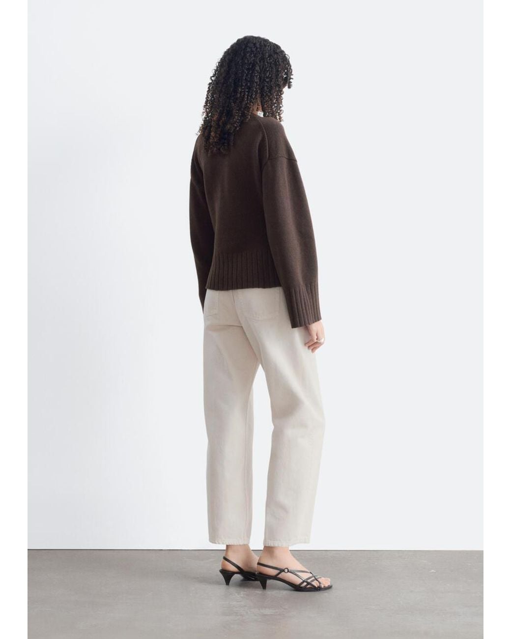 & Other Stories Brown Tapered Knit Cardigan