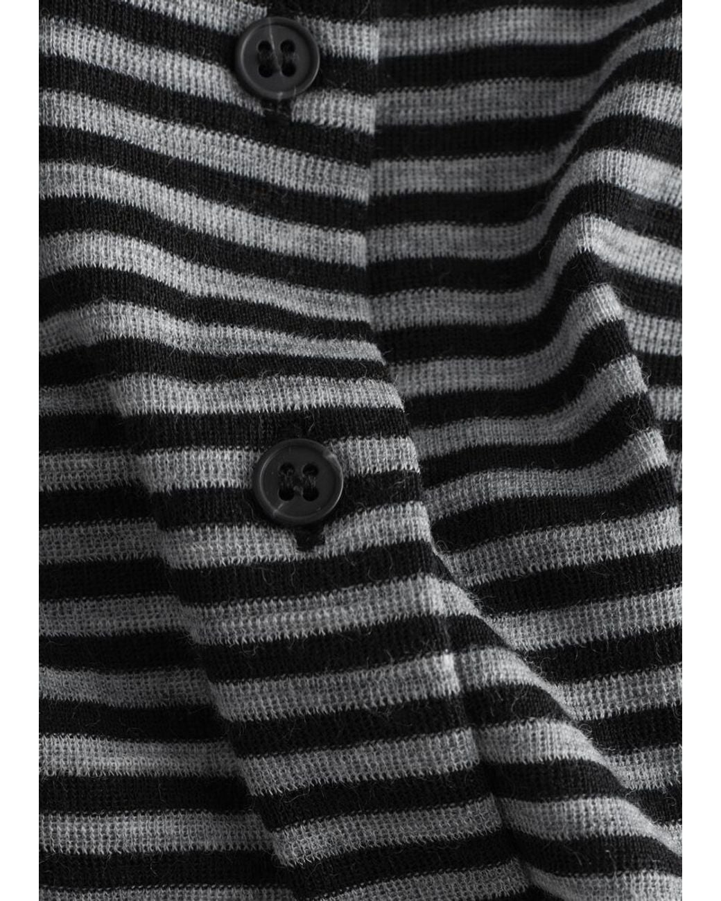 & Other Stories Blue Buttoned Jersey Top