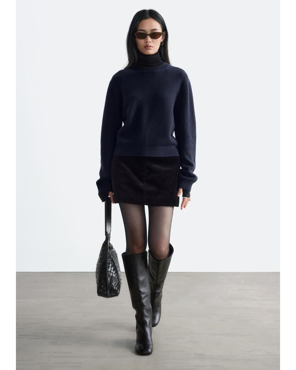 & Other Stories Blue Cashmere-Blend Jumper