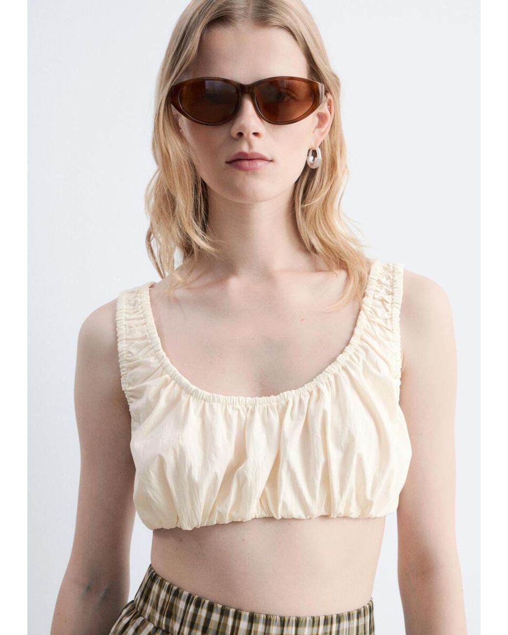 & Other Stories Natural Gathered Bralette