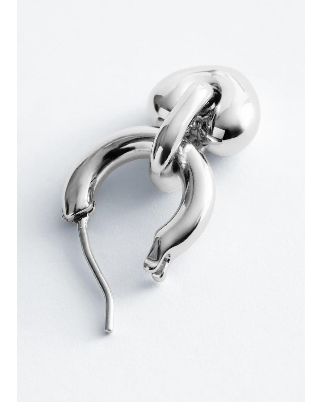 & Other Stories White Heart-Pendant Hoop Earrings